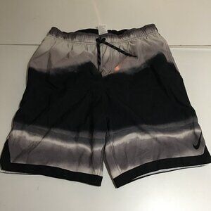Nike Men's Optic Halo Horizon Swim Volley Trunks Large Gray Black NESS9421